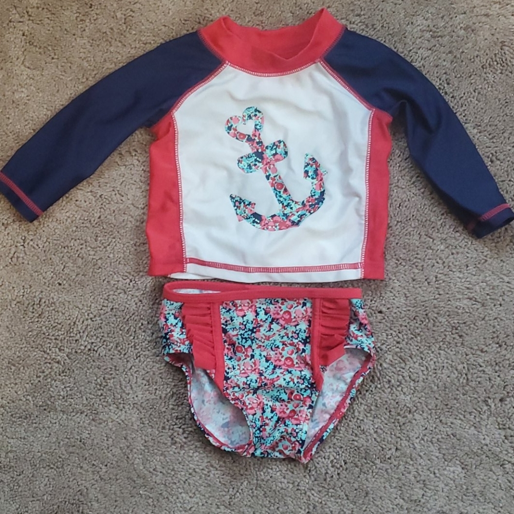 Baby Floral Anchor Swim Set